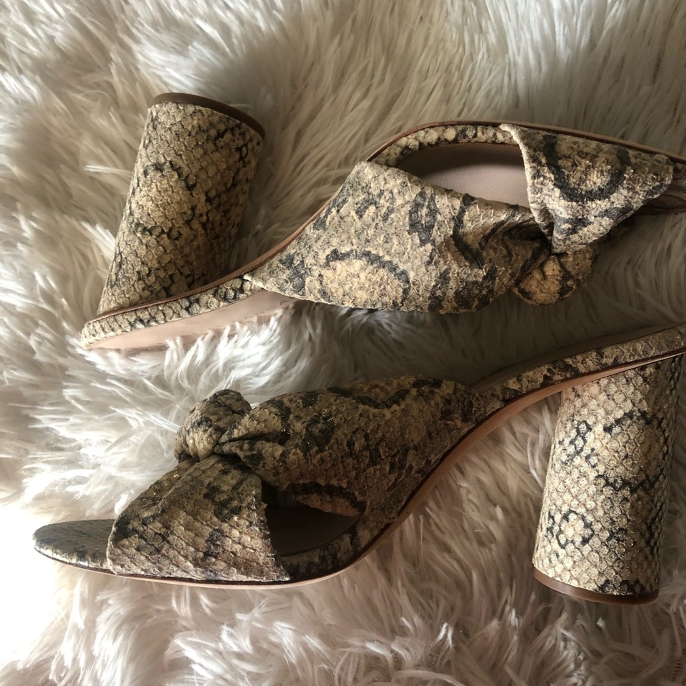 Loeffler Randall coco Knotted snakeskin slide 9 - Picture 8 of 14